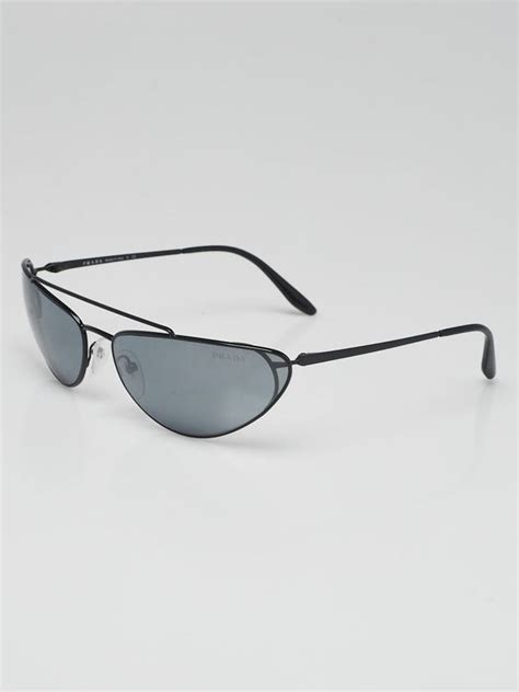 Prada Black Metal Low Profile Sunglasses 